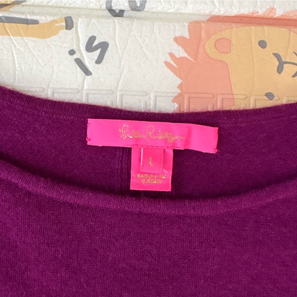 Lilly Pulitzer *PURPLE* Fairley Cashmere Cardigan Sweater Large - Picture 5 of 11